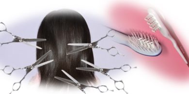すきバサミで髪をすくのは大変。サローネで簡単に楽々髪をすく。