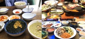 あわび粥と雲丹わかめスープ、韓国焼肉、チョッパル